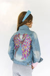 Lola & The Boys Jackets & Bombers Neon Angel Wings Denim Jacket
