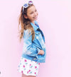 Lola + The Boys Jackets & Bombers Women's Star Leather Patched Denim Jacket