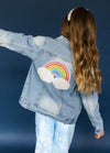 Lola + The Boys Jackets & Bombers Womens Rainbow Pearl Denim Jacket