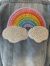 Lola + The Boys Jackets & Bombers Womens Rainbow Pearl Denim Jacket