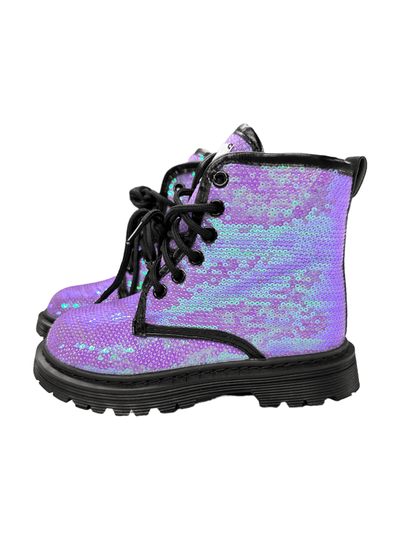 Lola + The Boys Lavender Sequin Boots