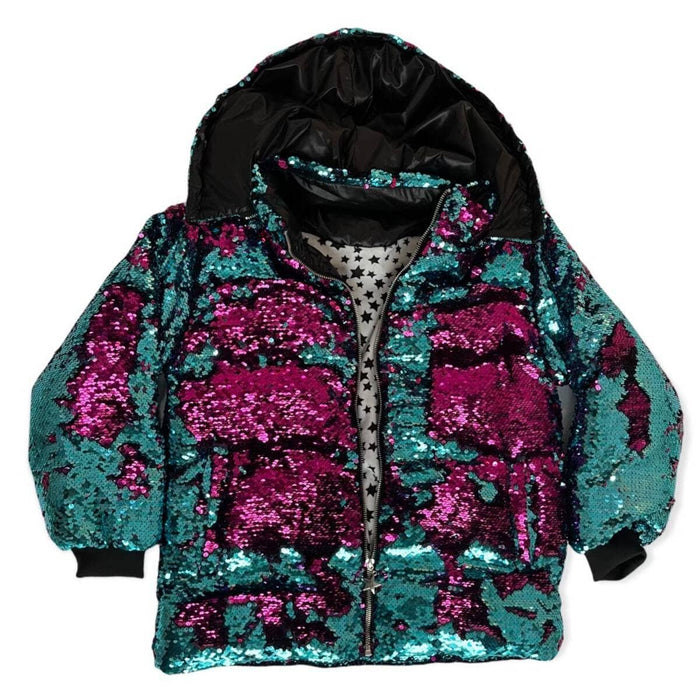 Magic Sequin Flip Puffer Coat – Teen/Women