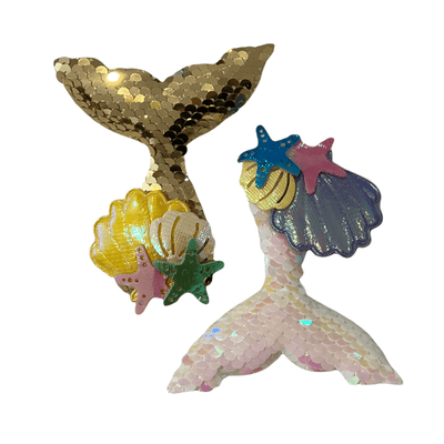Lola + The Boys gold and white Mermaid seashell hair-clip (pack of 2)