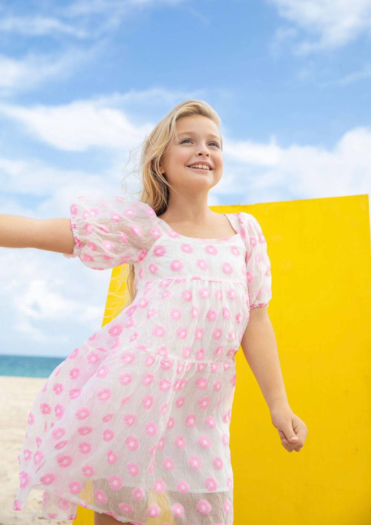 Pink Daisy Poof Dress