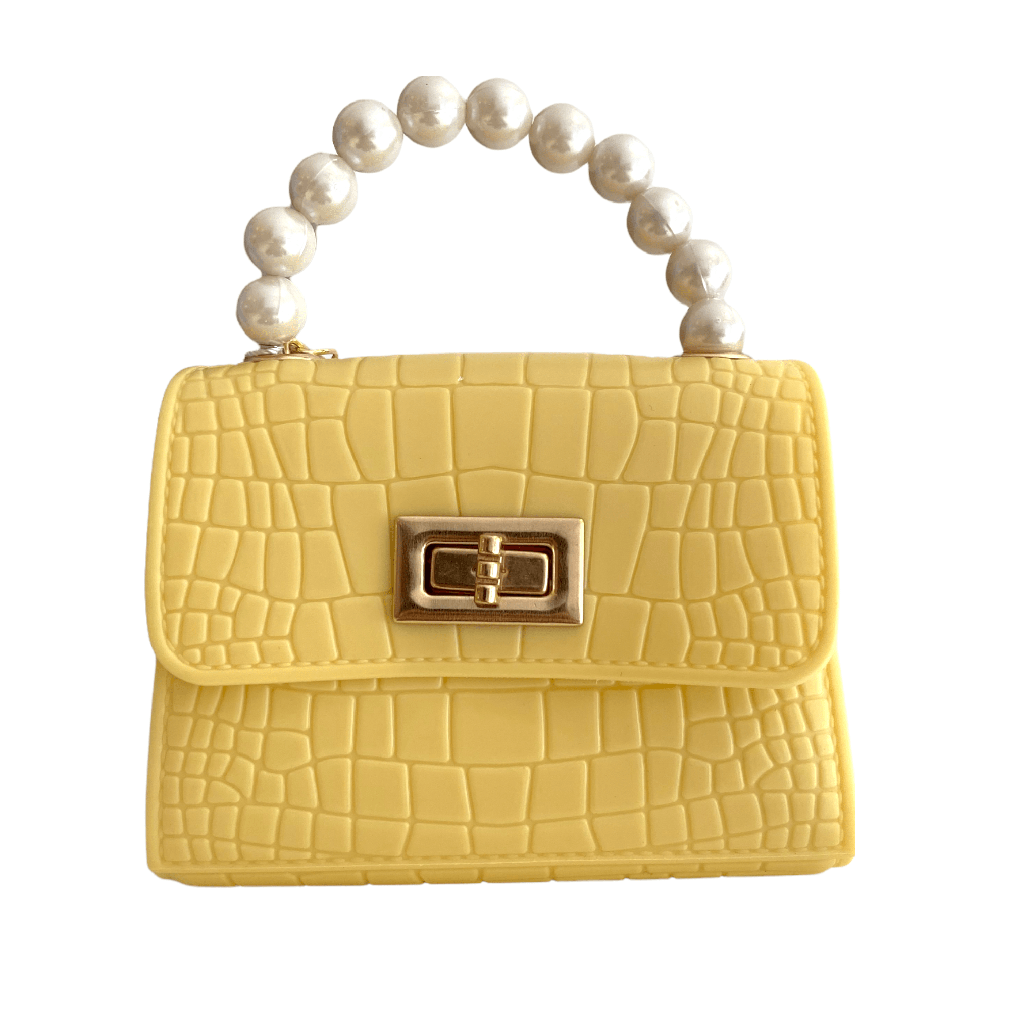 Yellow store croc purse