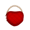 Lola + The Boys Red Mini Quilted Heart Purse