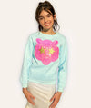 Lola + The Boys Neon sequin tiger sweatshirt
