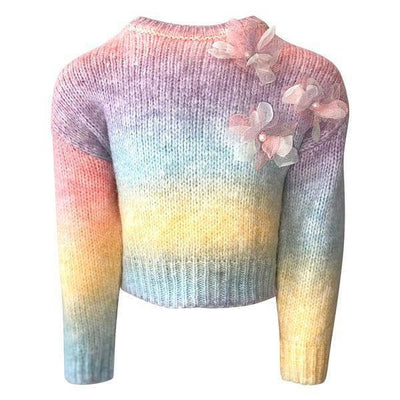 Lola + The Boys Ombre 3D Flower Sweater