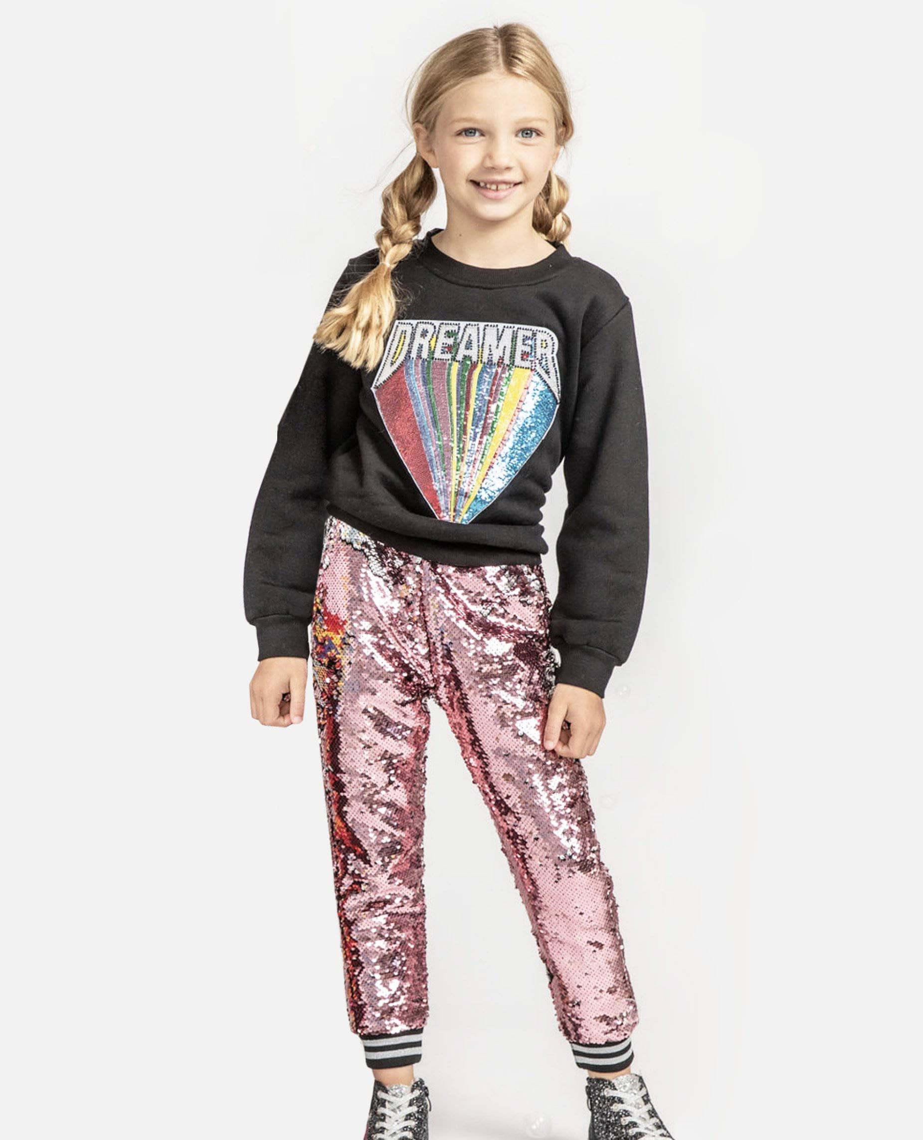 Pink Glitter Sparkly Stripe Drawstring Joggers. - Want That Trend