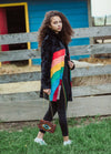 Lola + The Boys Parkas & Furs Rainbow Faux Fur Midi Coat