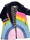 Lola + The Boys Parkas & Furs Rainbow Faux Fur Midi Coat