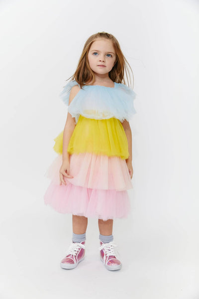Lola + The Boys Pastel Tulle Tiered Dress