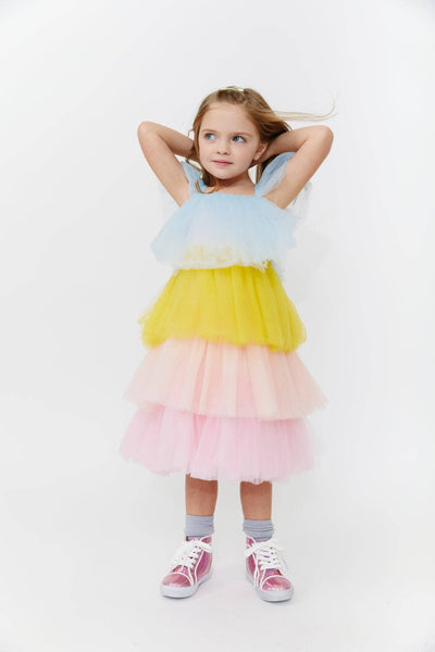 Lola + The Boys Pastel Tulle Tiered Dress