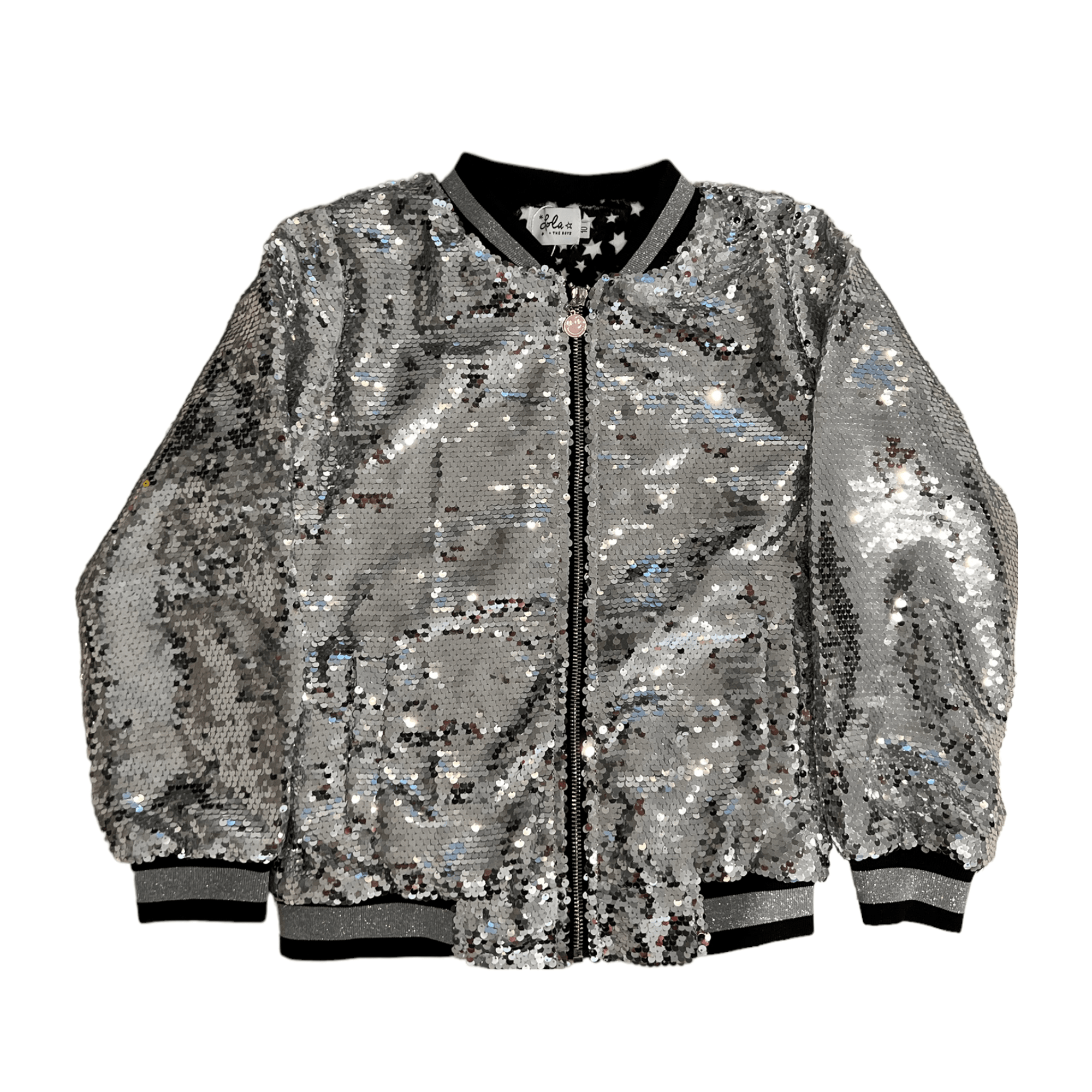 Be Kind Black & Pink Sequin Bomber Jacket | Sparkle in Pink