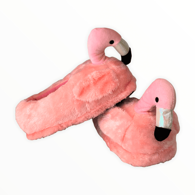 Lola + The Boys Pink flamingo slippers