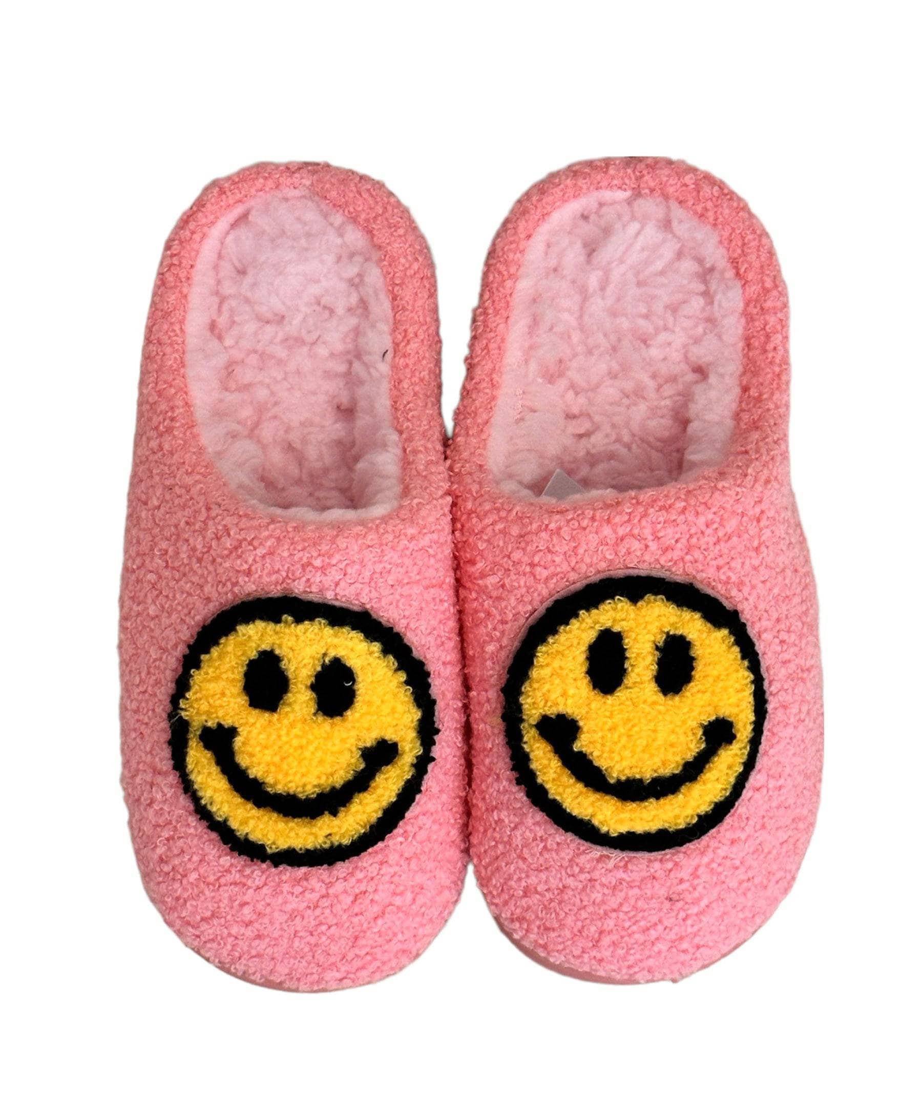 couscous bekendtskab ikke Pink Fuzzy Smiley Slippers