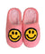 Pink Fuzzy Smiley Slippers