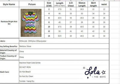 Lola + The Boys Rainbow Bright Knit Set