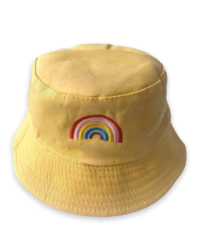 Lola + The Boys Rainbow bucket hat reversible yellow/green