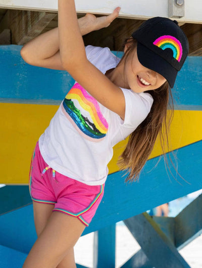 Lola + The Boys Rainbow lips t-shirt
