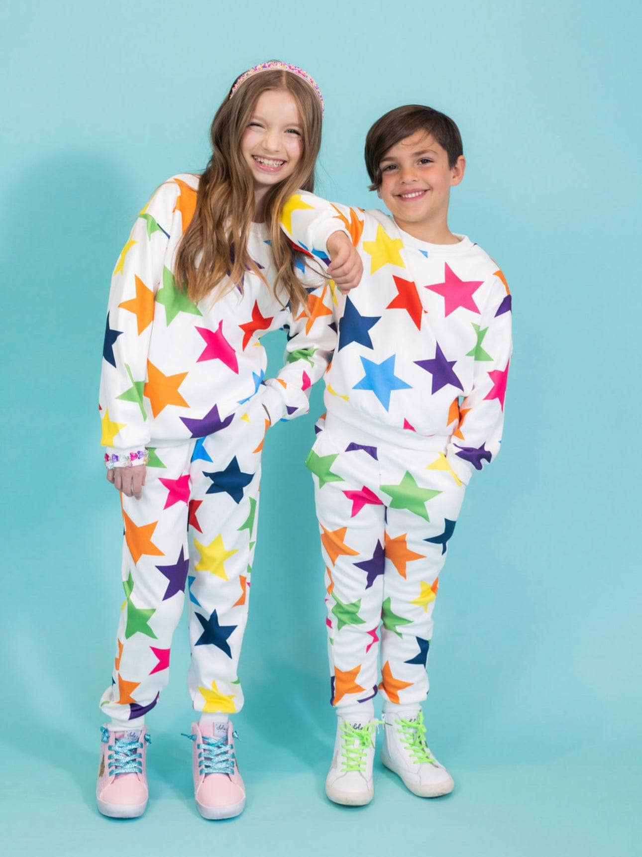 Kids Rainbow Stars Fleece Set – Leveret Clothing