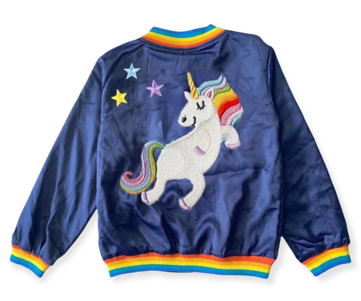 Girls Cute Coat Unicorn Jacket 2 Colors Pink or Blue Kids School Style |  eBay