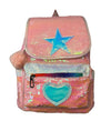 Lola + The Boys Pink SEQUIN STAR HEART BACKPACK