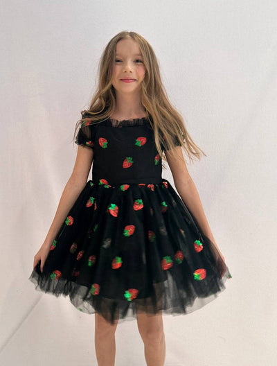 Lola + The Boys Sequin Strawberries Tulle Dress