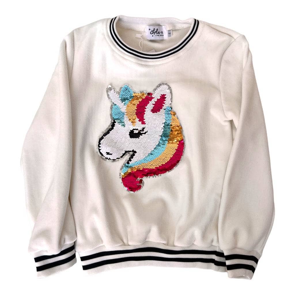 Sequin Unicorn Crewneck Sweatshirt
