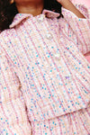 Lola + The Boys Set Pink Coco Sequin Tweed Suit