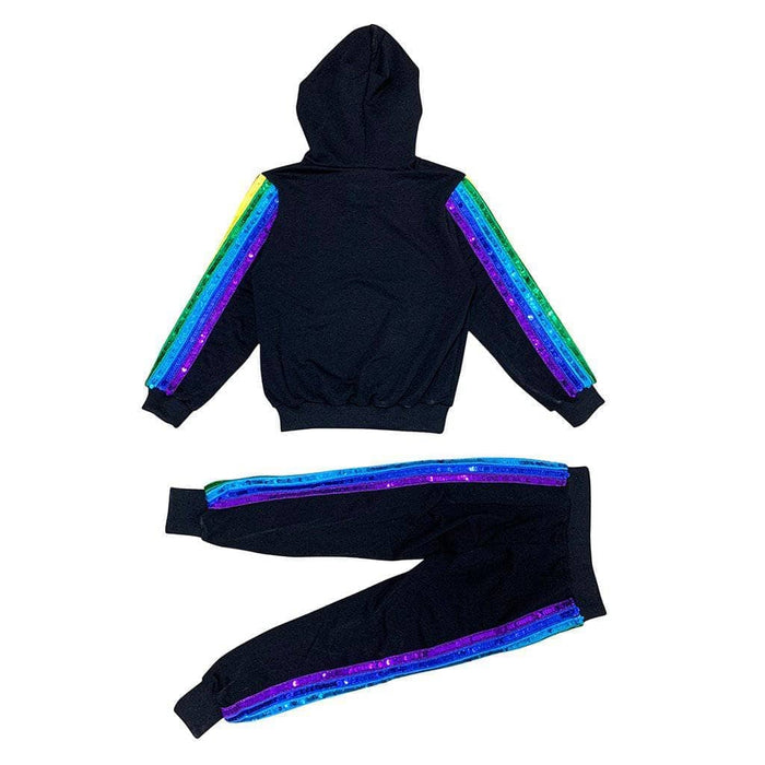 Lola + The Boys Set Sequin Rainbow Hoodie Track Set