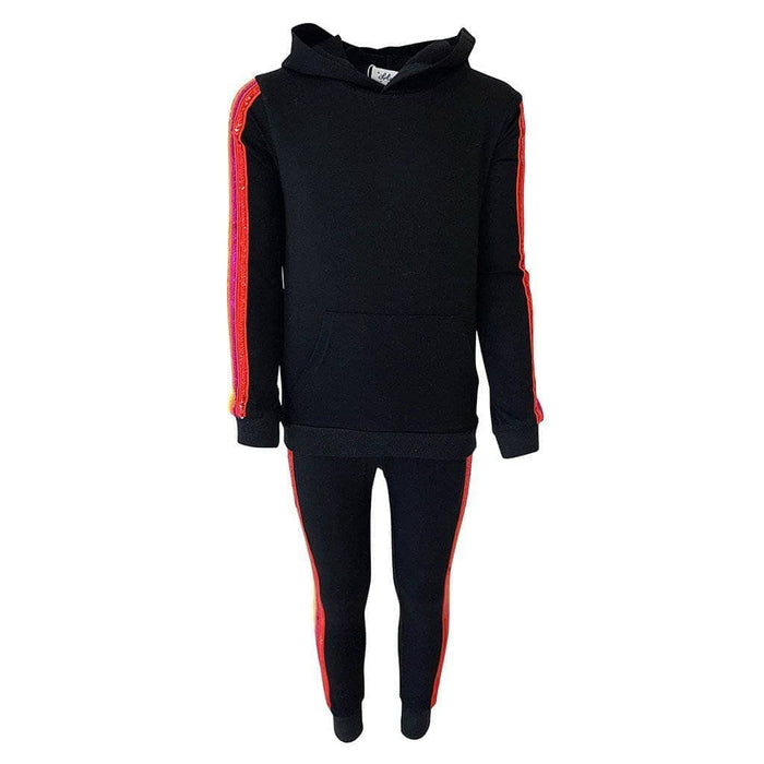 Lola + The Boys Set Sequin Rainbow Hoodie Track Set