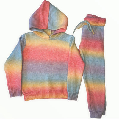 Lola + The Boys Set Sunset Knit Hoodie and Pant Set