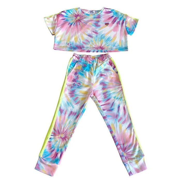 Lola + The Boys Set Tie Dye Cropped  Set