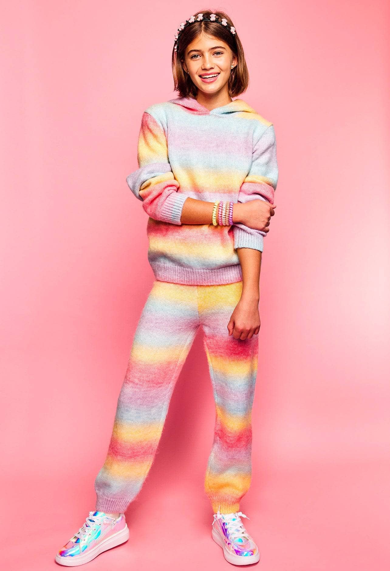 Womens Sunset Knit Hoodie and Pants Set