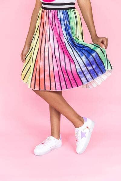 Lola + The Boys SKIRT Metallic Ombre Stripe Midi Skirt