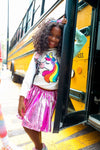 Lola + The Boys Skirts Magenta Rainbow Foil Skirt
