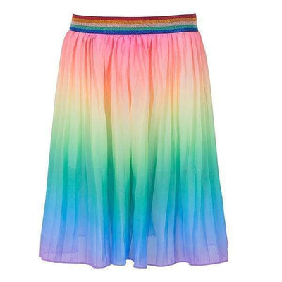 Lola + The Boys Skirts Ombre Pleated Rainbow Midi Skirt