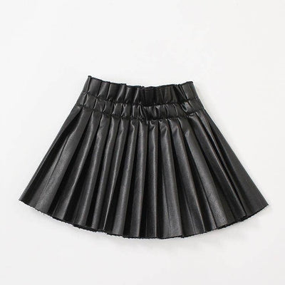 Lola + The Boys Skirts 4 / Black Pleated Vegan Leather Mini Skirt
