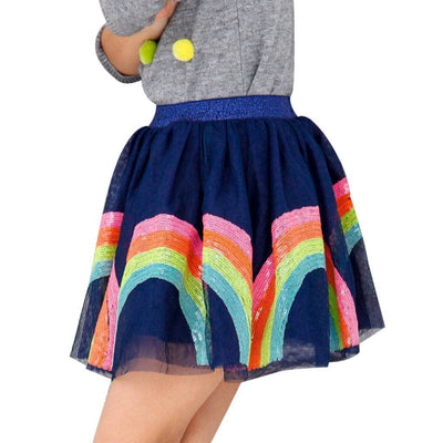 Lola & The Boys Skirts Navy / 1 Rainbow Sequin Tutu