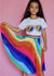 Rainbow Twirl Midi Skirt