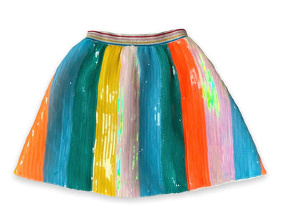Lola + The Boys Skirts Sherbert Sequin Stripe