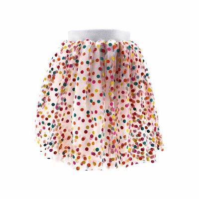 Lola + The Boys Skirts White Rainbow Confetti Tutu Skirt