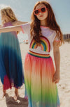 Lola + The Boys Skirts Women's Ombre Pleated Rainbow Midi Mmk m Skirt