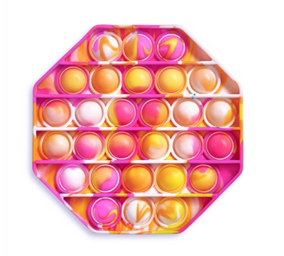 Lola + The Boys Orange and Pink Swirl Hexagon Small Fidget Toys