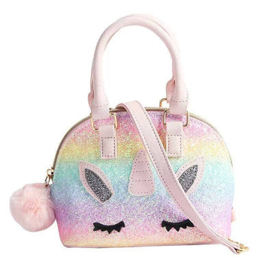 Lola + The Boys Sparkle rainbow unicorn sequin purse