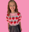 Lola + The Boys Strawberry Puff Sleeve Sweater