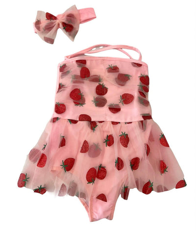 Lola + The Boys Strawberry tulle swimsuit