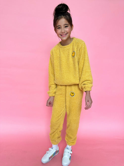 Lola + The Boys Yellow / 2 Sunshine Smile Patch Fuzzy Set