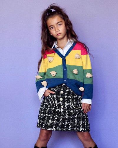 Lola & The Boys Sweaters & Sweatshirts Color Block Teddy Cardigan